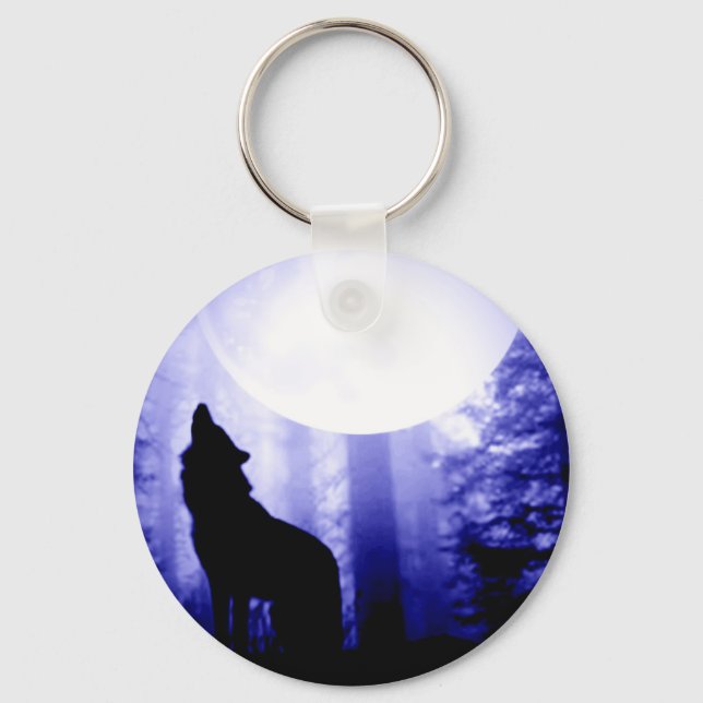 Porte-clés Lonely Wolf Howling at Moon (Recto)
