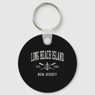Porte-clés Long Beach Island Nj Vintage Crossé Oars & Bo