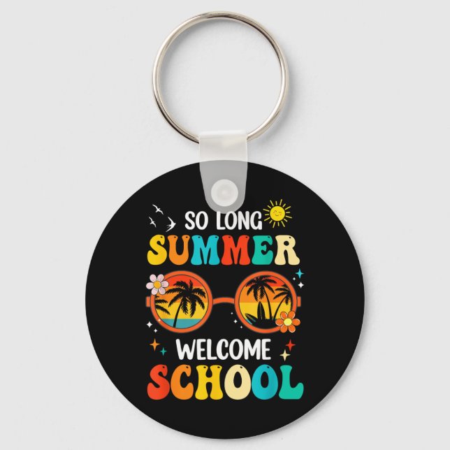 Porte-clés Long Summer Welcome School Retro Groovy Back To (Recto)