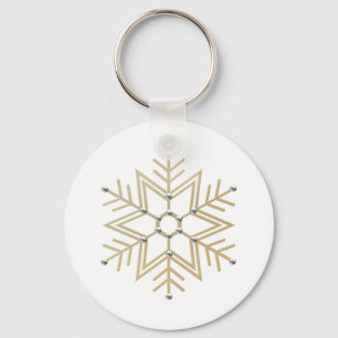 Porte-clés Look 3-D 2-Silver et Gold Snowflake