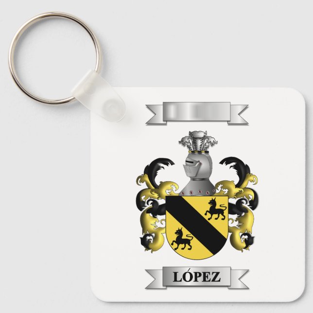 Porte-clés Lopez Nom et Blason (Recto)