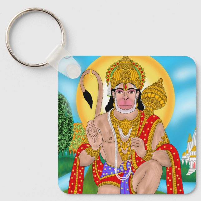 Porte-clés Lord Hanuman Keyring – Spiritual Keychain for Ever (Recto)