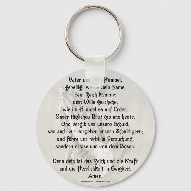 Porte-clés Lord's Prayer (allemand) Bouton Porte - clé de bas (Recto)