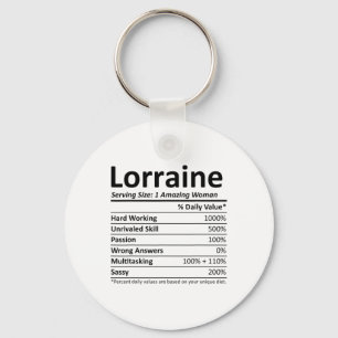 Porte-clés Lorraine Nutrition Nom Personnalisé Drôle Noël