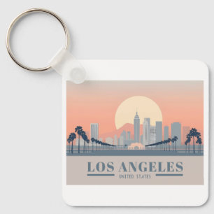 Porte-clés Los Angeles California Skyline Pastel Travel
