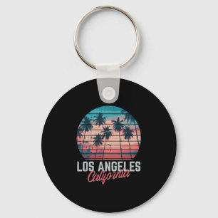 Porte-clés Los Angeles Californie Arbres Rétro Vacances d'été