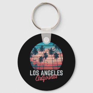 Porte-clés Los Angeles Californie Arbres Rétro Vacances d'été