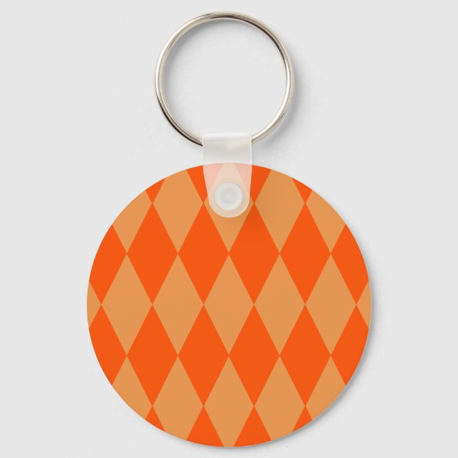 Porte-clés Losanges damier orange clair et foncé  (Recto)
