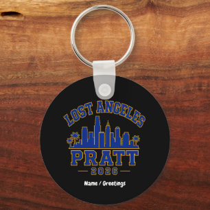Porte-clés Lost Angeles Pratt 2026 Skyline Varsity Rétro Bleu