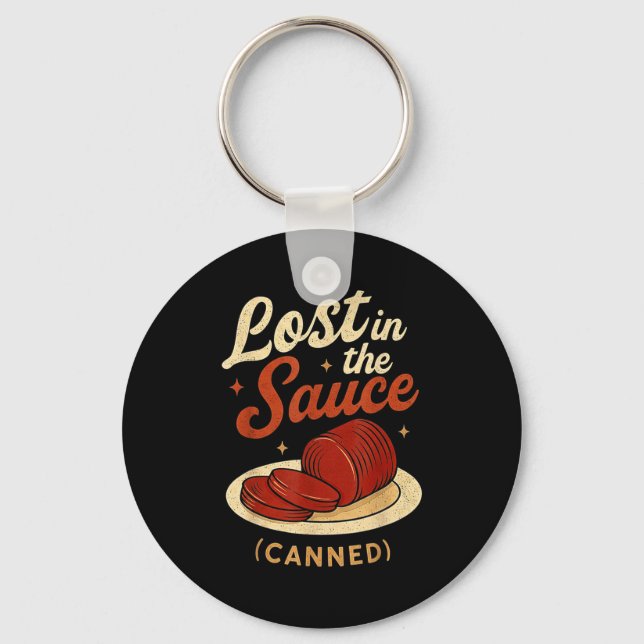 Porte-clés Lost In The Sauce Canned Funny Thanksgiving Food P (Recto)