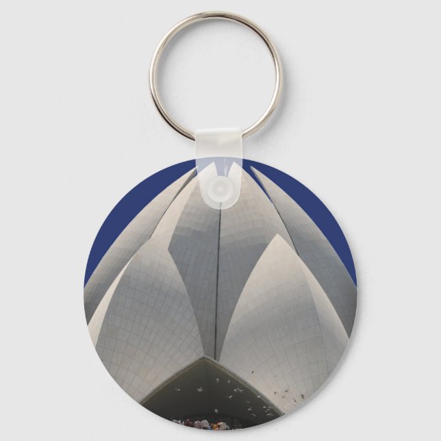 Porte-clés lotus delhi blanc (Recto)