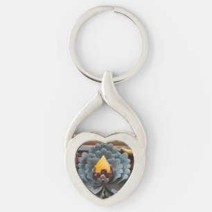 Porte-clés Lotus Flower Heart Keychain