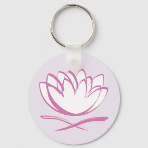 Porte-clés Lotus Flower Pink and White - Thème bien-être