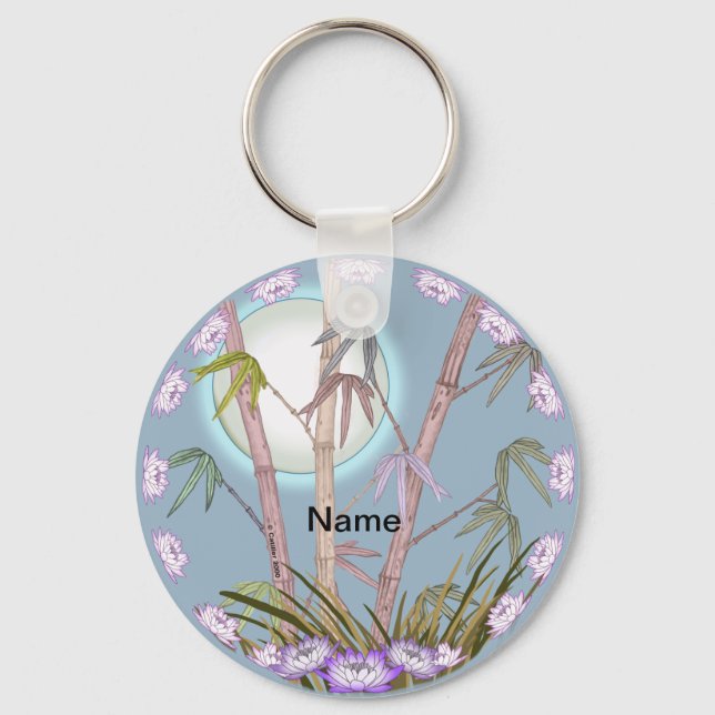 Porte-clés Lotus Moon Bambou (Recto)