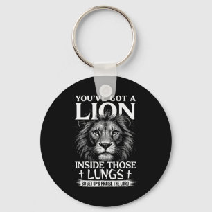 Porte-clés Louange chrétienne du lion Adorez le Seigneur Foi