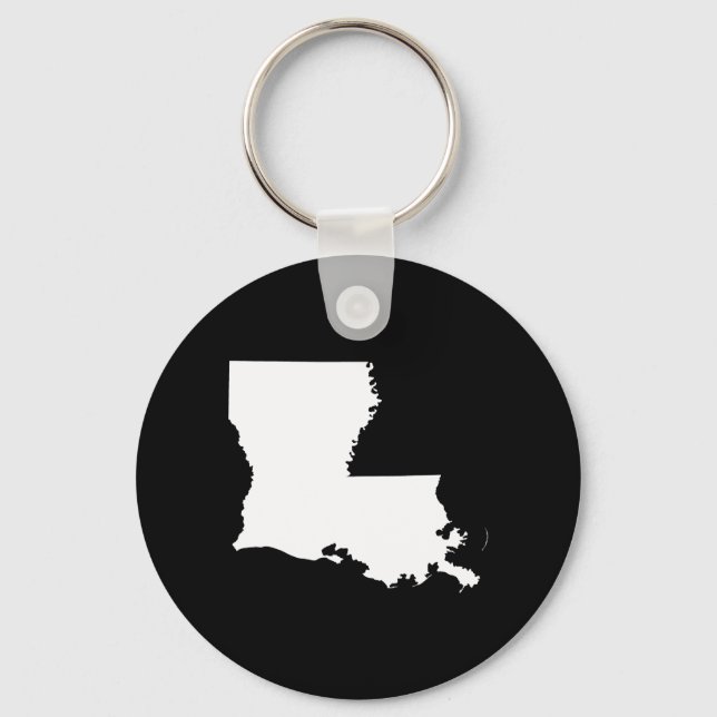 Porte-clés Louisiane en blanc et noir (Recto)