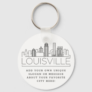 Porte-clés Louisville, KY Styliszed Skyline   Slogan personna