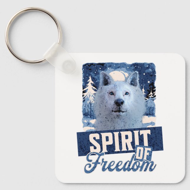 Porte-clés Loup Arctique Esprit de Liberté Création Faunique (Recto)