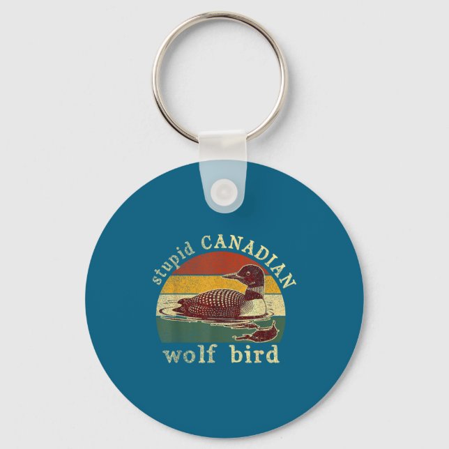 Porte-clés Loup canadien stud drôle oiseau plongeur plongeons (Recto)