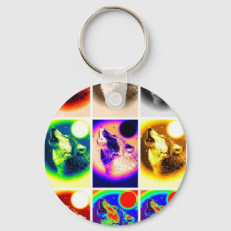 Porte-clés Loup d'art pop