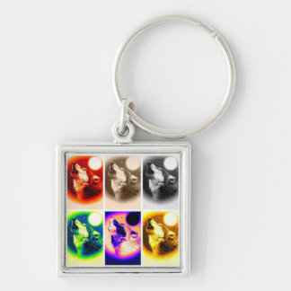 Porte-clés Loup d'art pop