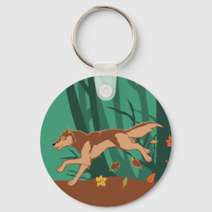 Porte-clés Loup d'automne