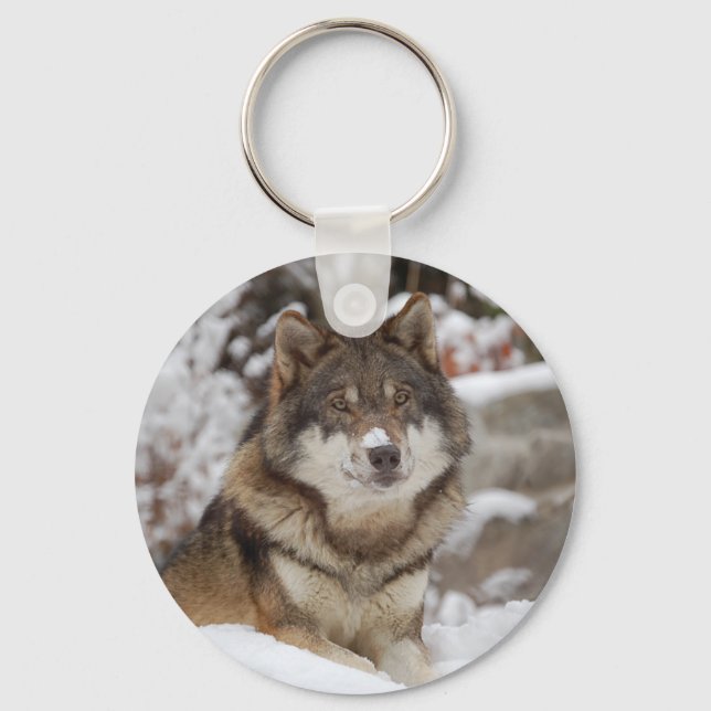 Porte-clés Loup d'hiver (Recto)