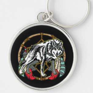 Porte-clés Loup Dreamcatcher