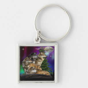 Porte-clés Loup et Lune