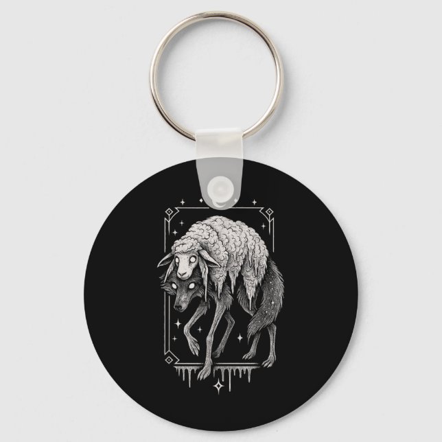 Porte-clés Loup Mouton Horreur Effrayant Folklore Épouvantabl (Recto)