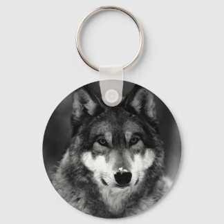 Porte-clés Loup noir et blanc