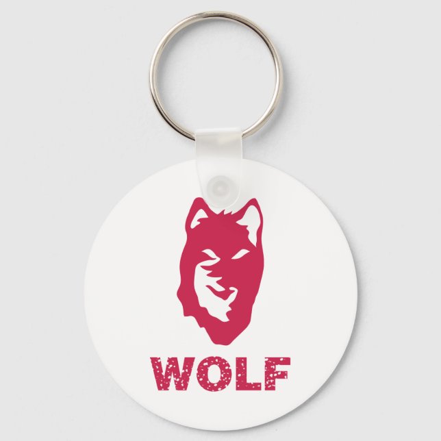 Porte-clés Loup (rouge) (Recto)