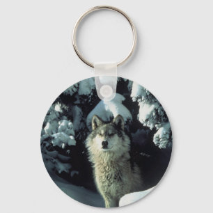 Porte-clés Loup se tenant dans la neige