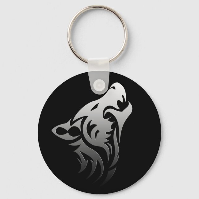Porte-clés Loup tribal (Recto)