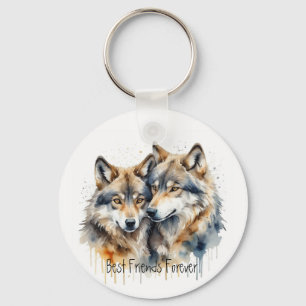Porte-clés Loups mignonnes Meilleurs Amis Pour Toujours, BFF,