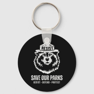 Porte-clés L'ours gris loup résiste à la protection du parc n