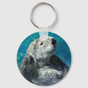 Porte-clés Loutre de mer adorable Eau bleue mignonne