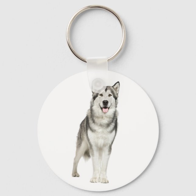 Porte-clés Love Alaskan Malamute Puppy Dog Keychain (Recto)