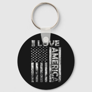 Porte-clés Love America Shirt Usa Drapeau 4 Juillet Indépenda