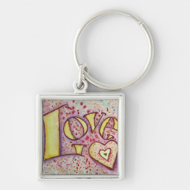 Porte-clés Love Art Word Peinture Porte - clé (Devant)