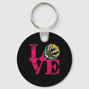 Porte-clés Love Badminton - Vintage Badminton Shuttl