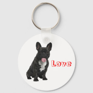 Porte-clés Love Black French Bulldog Chien Chien Chien Porte
