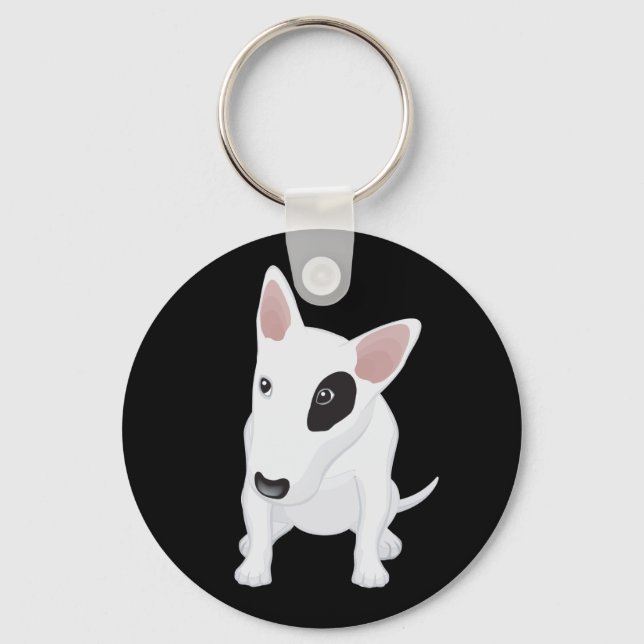 Porte-clés Love Bull Terrier Puppy Dog Black Keychain (Recto)