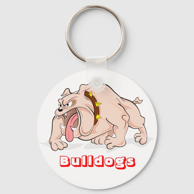 Porte-clés Love Bulldogs Cartoon Bulldog Puppy Dog Keychain (Recto)