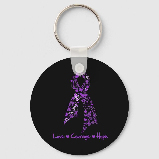 Porte-clés Love Courage Hope Papillon - GIST Cancer (Recto)