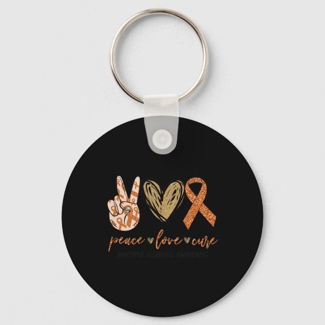 Porte-clés Love Cure Multiple Sclerosis Sensibilisation Suppo (Recto)