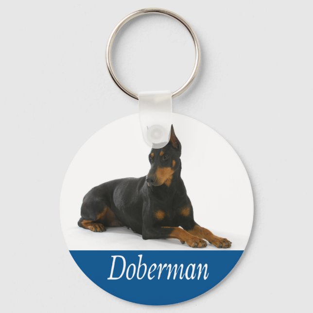 Porte-clés Love Doberman Pinscher Puppy Dog Keychain (Recto)