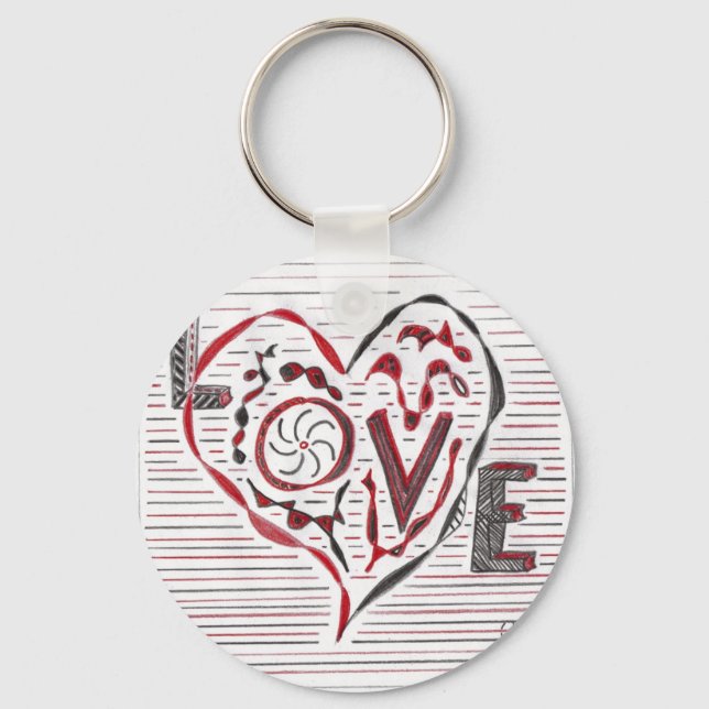 Porte-clés Love Doodle (Recto)