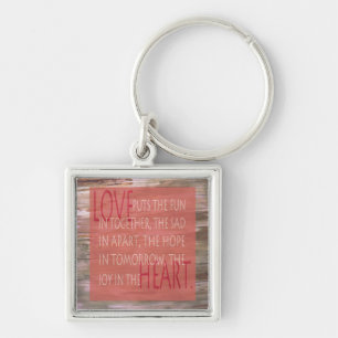 Porte-clés Love expressive poème rustique signe bois porte - 