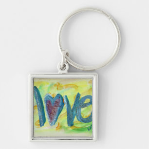 Porte-clés Love Fresh Spring Artisanat Word Peinture Porte -